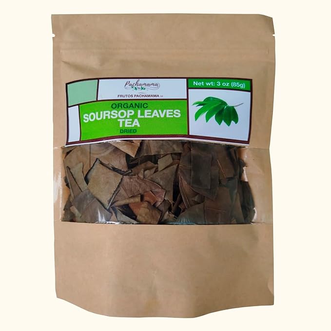 Frutos Pachamama | Organic Soursop Leaves Tea – 100% Pure Dried Guanabana Leaf Sun-Dried &amp Hand-Selected for Freshness | Supports Immunity Relaxation &amp Digestion | 3 oz (85 g)