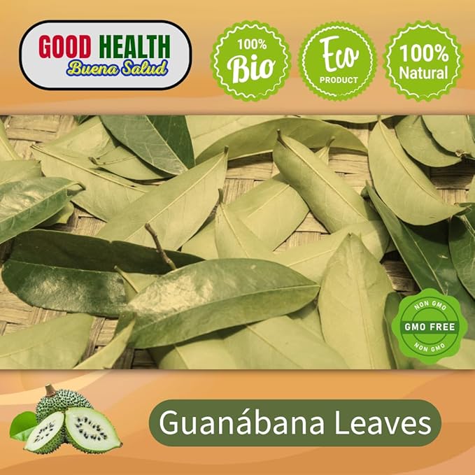 Hojas Secas de Guanábana Graviola – Té Herbal de Guanábana 100% Natural Sin Cafeína Rico en Antioxidante (Soursop Dried Leaves Herbal Tea Caffeine-Free Antioxidant-Rich 4 oz (113g) - 3 Pack