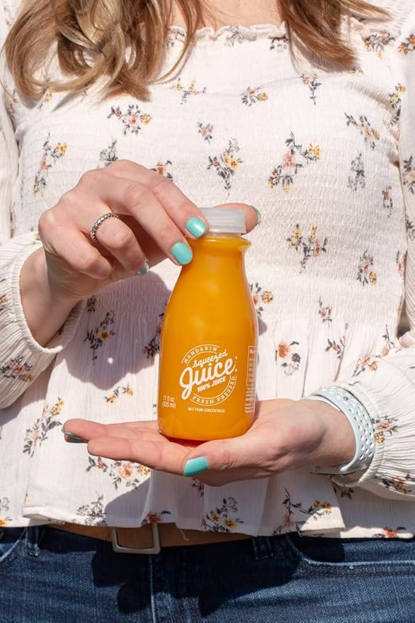 Squeezed Juice 100% Mandarin Juice 11 FL OZ 6 Pack Bottles | HPP Pasteurized | Not from Concentrate | Fresh Pressed | California Fruit Juice