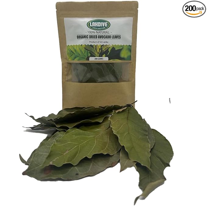 Lakdive Dehydrated Premium 200+ Natural Avocado Whole Leaves 100% Pure Leaves No Additives No Caffeine