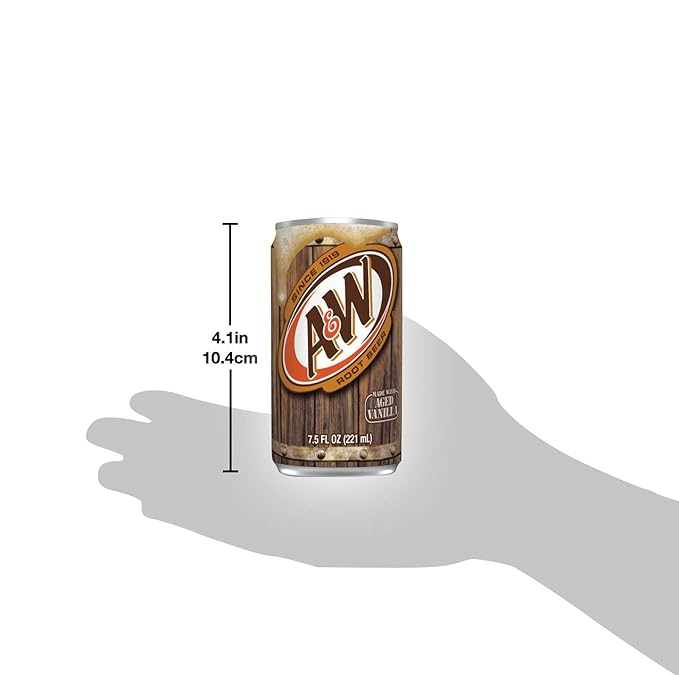 Root Beer Mini Soda Cans 7.5 oz Soft Drinks Bulk Snacks Pack Small Refrigerator &amp Snack Pantry Drink 24 Count Beverage Bedroom &amp Kitchen Supplies
