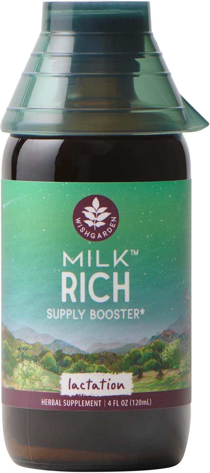 WishGarden Herbs Milk Rich with Goats Rue and Fenugreek - Herbal Lactation Support Supplement Breast Milk Supply Boost and Breastfeeding Supplement to Increase Milk Flow Quality and Production 4oz