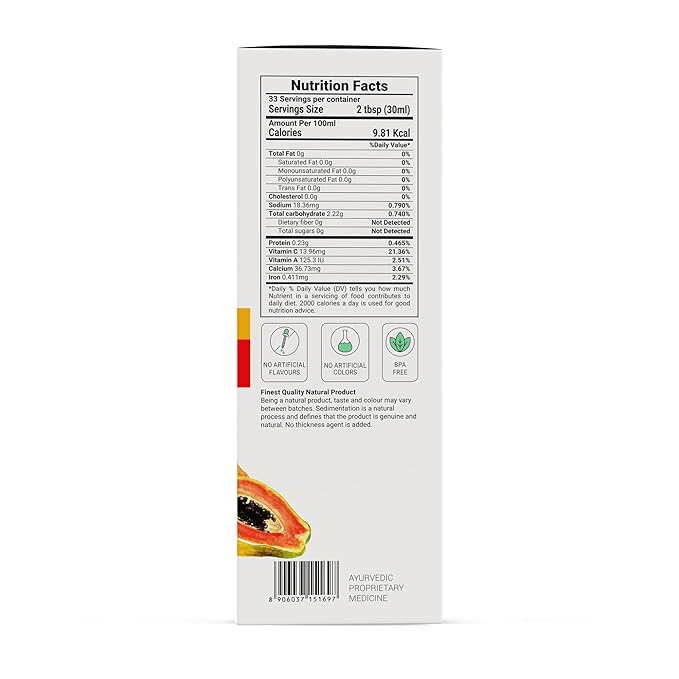 Krishna's Papaya Leaf Juice - 1000 ml | Fresh Papaya Leaves| Helps to boost platelets count
