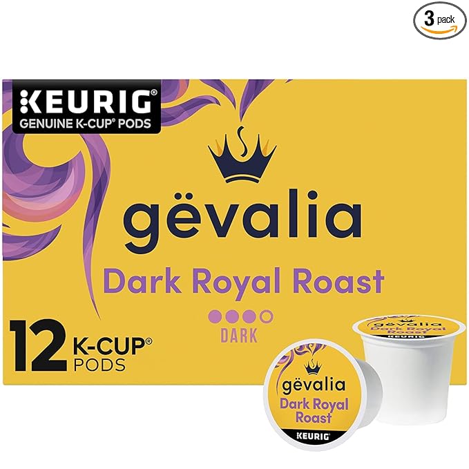Gevalia Dark Royal Roast 3 Boxes of 12 cups.