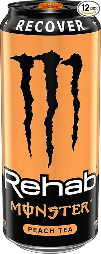 12 Pack - Monster Rehab - Peach Tea + Energy - 15.5oz