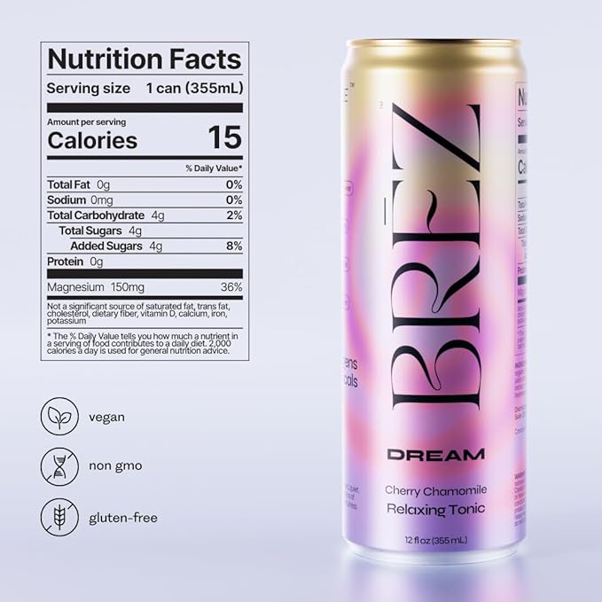 BRĒZ Mushroom Drink Variety Pack - Flow Dream &amp Elevate - Lion’s Mane Reishi Cordyceps Mushrooms Non-Infused Adaptogen Tonics for Focus Sleep Mood &amp Energy Vegan 12 fl oz Cans (36 Pac