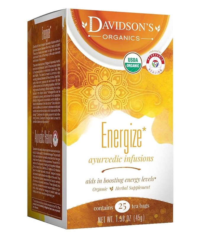Davidson's Organics Ayurvedic Infusions Energize 25-count Tea Bags Pack of 6
