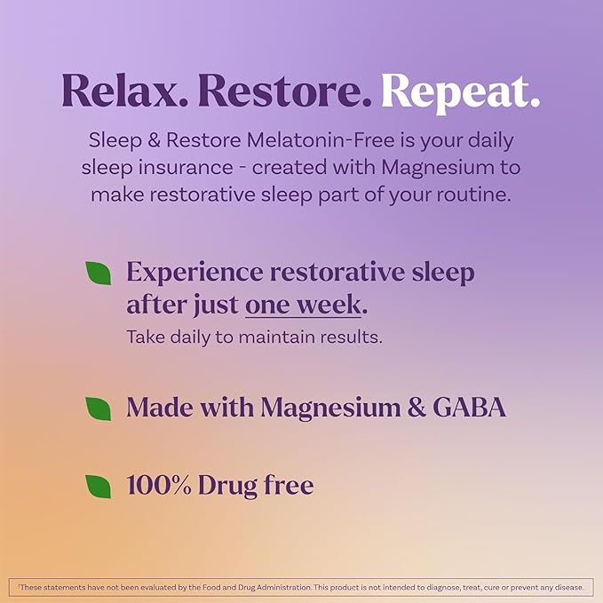 Natrol Sleep &amp Restore Magnesium Glycinate Blend Gummies Magnesium for Sleep Aids for Adults Melatonin-Free Cherry Flavored 30 Day Supply 60 Gummies (Pack of 2)