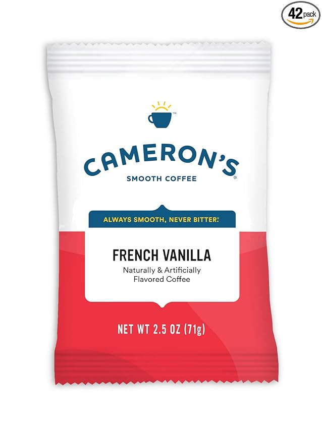 Cameron's Coffee Roasted Ground Coffee Bags Flavored French Vanilla 2.5-Ounce (Pack of 42