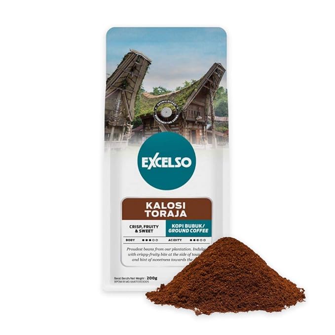 Excelso Kalosi Toraja Ground Coffee 200g (Pack of 2)