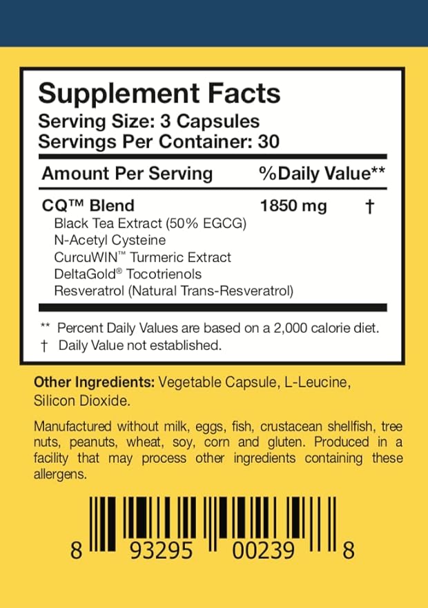 Researched Nutritionals CytoQuel - Cytokine Support Supplement - Vegan Formula with CurcuWIN Turmeric NAC EGCG DeltaGold® Tocotrienols &amp Trans-Resveratrol (90 ct)