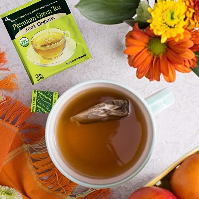 Premium Bigeloww Organic Green Tea 140 Count Individually Wrapped Tea Bags - For Daily Wellness &amp Antioxidant Boost - Packaged for Freshness