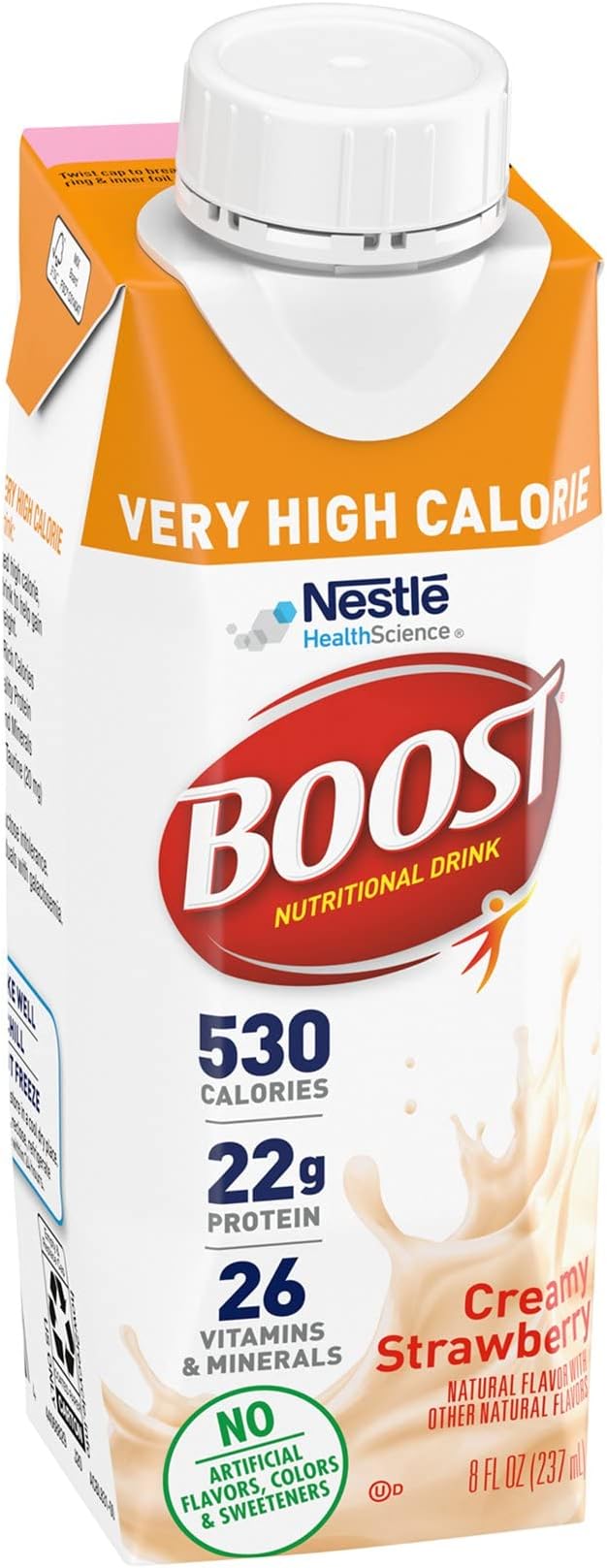 Boost Very High Calorie Strawberry Nutritional Drink – 22g Protein &amp Very High Calorie Chocolate Nutritional Drink – 22g Protein 530 Nutrient Rich Calories 8 Fl Oz (Pack of 24)