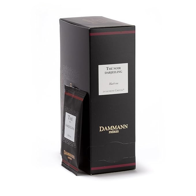 Dammann Freres Satchets Darjeeling Tea Bags Premium French Gourmet Black Tea Individually Wrapped 24 Count (Single Pack)