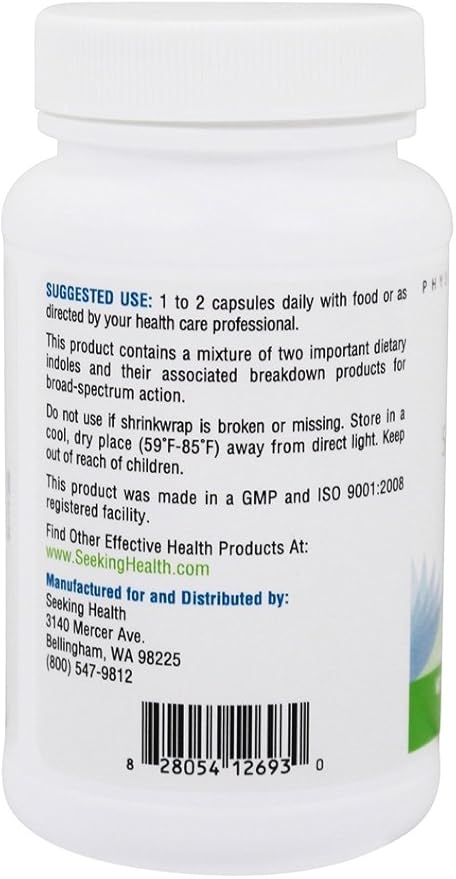 Seeking Health DIM &amp I3C - Support Healthy Liver Metabolism of Estrogen - Formula with DIM &amp I3C to Support Healthy Cellular Response - 400 mg 60 Capsules