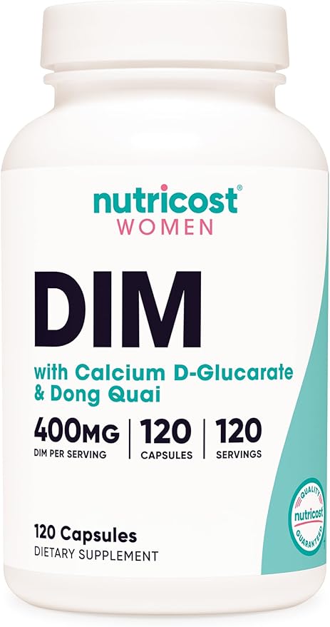 Nutricost Diindolylmethane DIM Supplement for Women 400mg 120 Capsules with Dong Quai Calcium &amp Black Cohosh - Vegan Non-GMO and Gluten Free