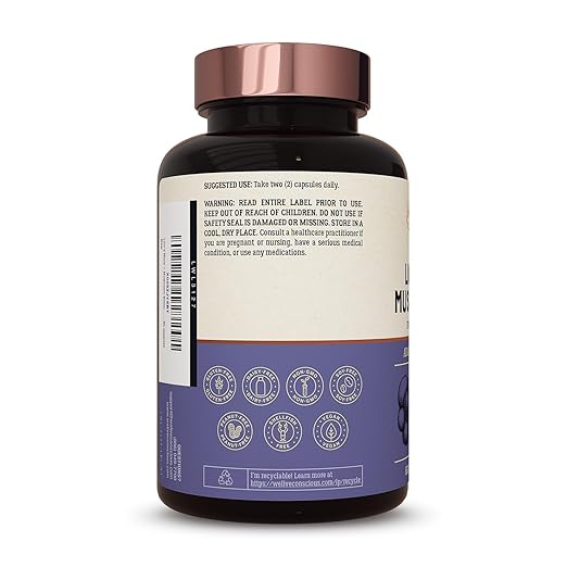 Live Conscious Lions Mane Mushroom Supplement Capsules for Brain Support w/Lion's Mane Cordyceps Reishi and Turkey Tail Mushrooms - Cognitive Memory Supplement for Brain