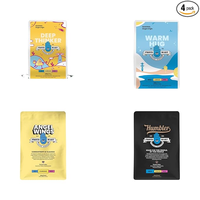 Bean Box Coffee Sampler - Roasted by Proud Mary 4-Pack Freshly Ground Coffee Gourmet Coffee
