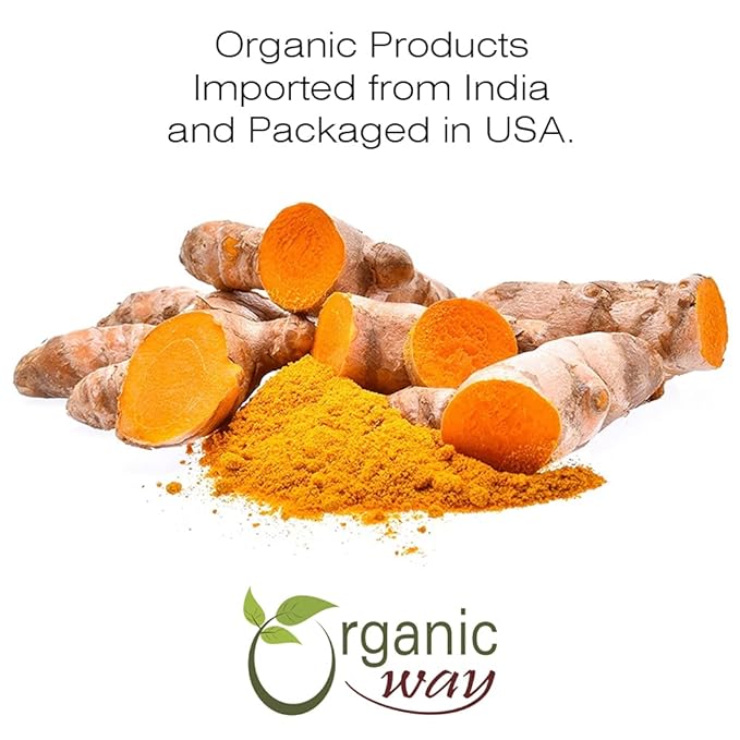 Organic Way Turmeric/Haldi Root Cut &amp Sifted (Curcuma Longa) - Herbal Tea | Kosher &amp USDA Certified | Vegan Non-GMO &amp Gluten Free | 100% Raw from India (2LBS / 32Oz.)