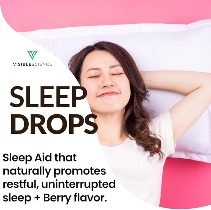 Sleep Drops – Berry Flavor Liquid Sleep Aid with Melatonin L-Theanine &amp Botanicals – Fast-Acting Natural Sleep Support – Alcohol-Free – 2 fl oz (60 mL)