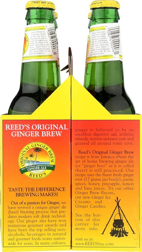 Reed'S Ginger Ale Original Ginger Brew Soda 12 Ounce (24 Glass Bottles)