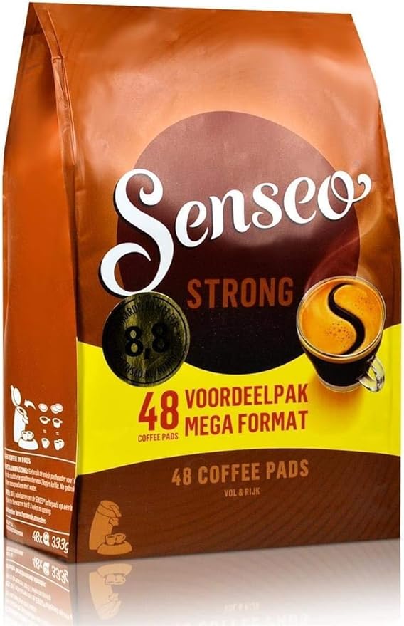 Douwe Egberts Senseo Coffee Pods. Pick Any 3 packs (48 Coffee Pods Each Pack) from 8 Blend Inc: Classic Espresso Strong Extra Strong Mild Gold(100% Arabica) Mocca Decaf Total 144 Pods Mega Pack