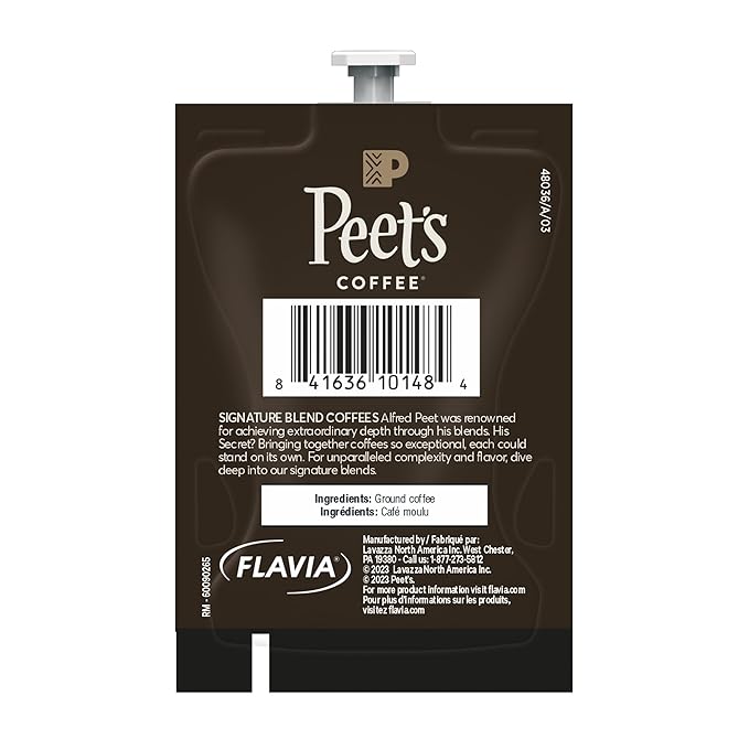 PEET'S COFFEE French Roast Single Serve Freshpack for MARS DRINKS FLAVIA Brewer 18 Packets