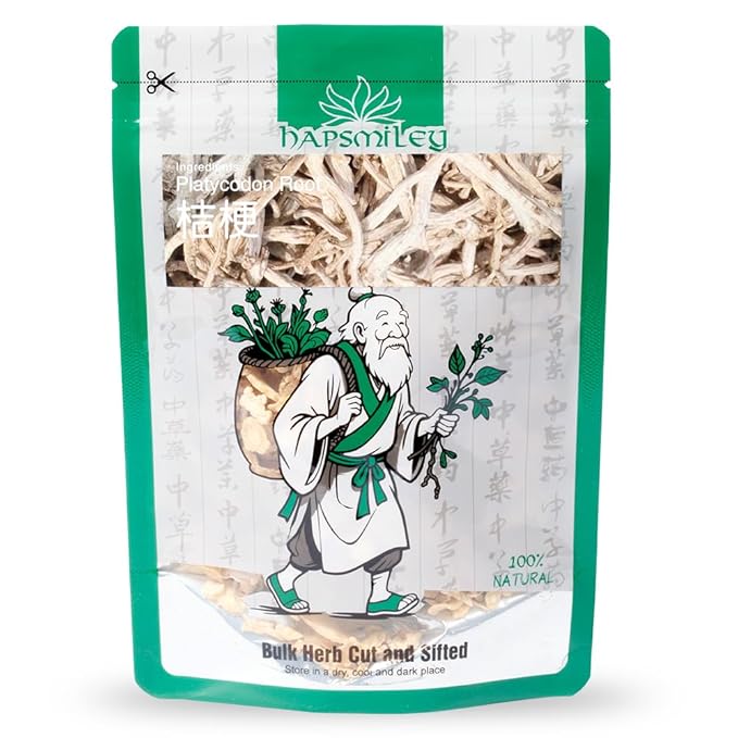 Hapsmiley Platycodon Root (桔梗/Jie Geng) Dried Bulk Herbs – 3.5 oz (100g)