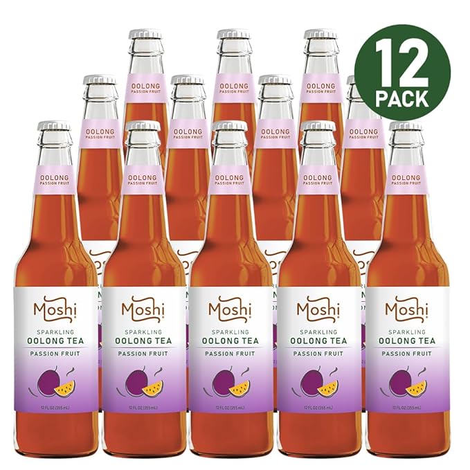 Moshi Sparkling Drinks - Passion Fruit Oolong Tea (12 Bottles)