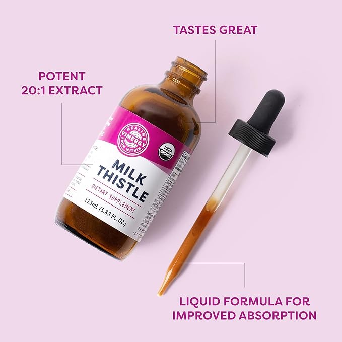 Vimergy Milk Thistle – Supports Liver Function* – Promotes Healthy Digestion* – USDA Certified Organic Vegan Gluten-Free – 115 mL (57 Servings)