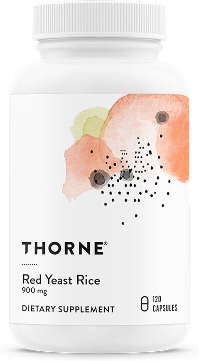 THORNE - Red Yeast Rice - Supports Healthy Cholesterol Levels Already in a Normal Range Heart Health &amp Blood Pressure* - Third-Party Certified - Gluten-Free Dairy-Free - 120 Capsules
