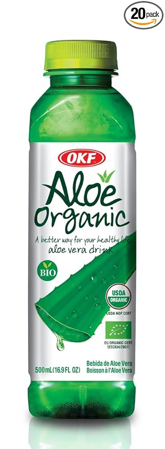 OKF Organic Aloe Vera Drink 16.9 Fluid Ounce (Pack of 20)