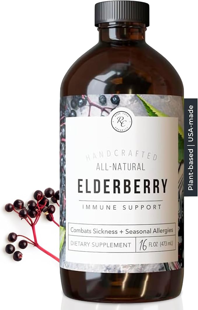 Rowe Casa Organics Elderberry Immune Support with Antioxidants Zinc and Vitamin C for Kids and Adults Organic Elderberry Syrup for Immune Support 16 Fl Oz