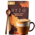 RYZE SUPERFOODS Mushroom Medium Roast Coffee USDA Organic with 6 Adaptogenic Mushrooms USA Grown Instant Coffee for Better Energy Focus Digestion Immunity with Lions Mane &amp Turkey Tail 30 Servin