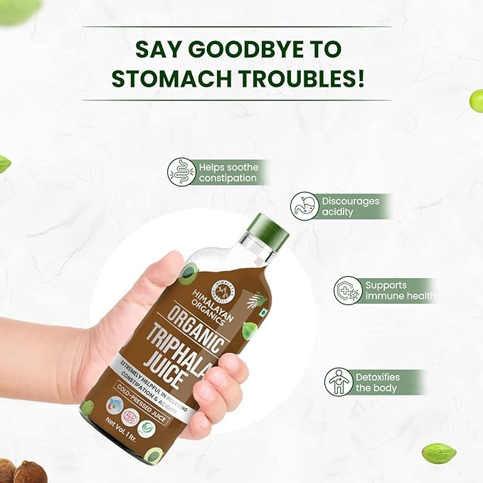 HIMALAYAN ORGANICS Organics Organic Triphala Juice | Supports Metabolism Immunity | Natural Cold-Pressed Organic Juice with Anti-Oxidants. (1L)