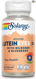 SOLARAY Advanced Lutein Eyes 24 mg - Lutein and Zeaxanthin Supplements - Eye Health Support with Blueberry and Bilberry Extract - Vegan 60-Day Guarantee Lab Verified - 60 Servings 60 VegCaps