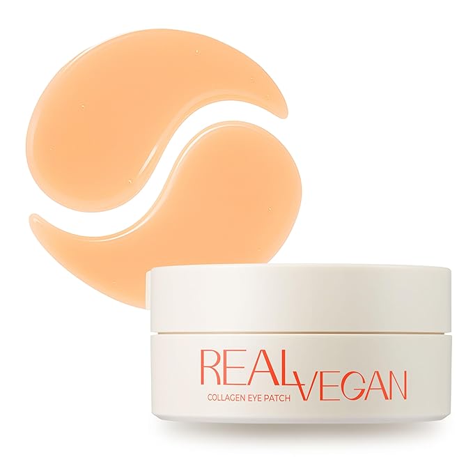 KLAVUU Vegan Collagen Eye Patches for Puffy Eyes &amp Dark Circles (60 Patches) – Hydrogel Under Eye Mask with Niacinamide – Fine Lines Firming Elasticity