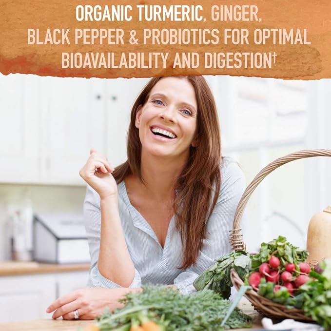 Garden of Life Organics Maximum Strength Turmeric Joints &amp Mobility Support 30 Tablets - 500mg Curcumin (95% Curcuminoids) Black Pepper - Organic Non-GMO Vegan &amp Gluten Free Herbal Supplements