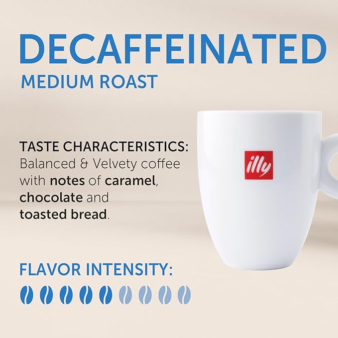 illy Instant Coffee Singles Classico Decaf Medium Roast Caramel &amp Orange Blossom Notes 40 Single-Serve Packets (2g Each) - Premium Arabica Coffee