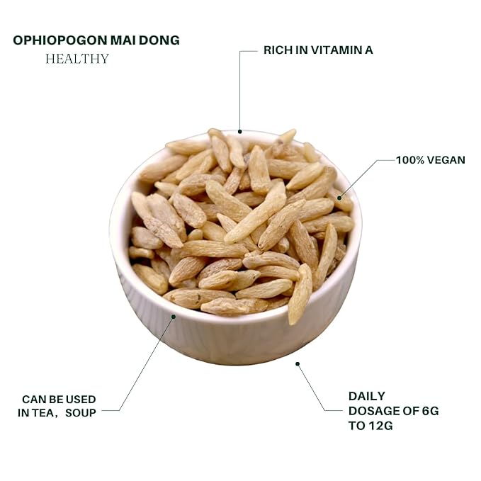 Royal Seafood USA Premium selected Ophiopogon Mai Dong 225g Herbal tea Moisturize the lungs 九龍堂 精选麦冬粒 润肺清心 泡水喝225g