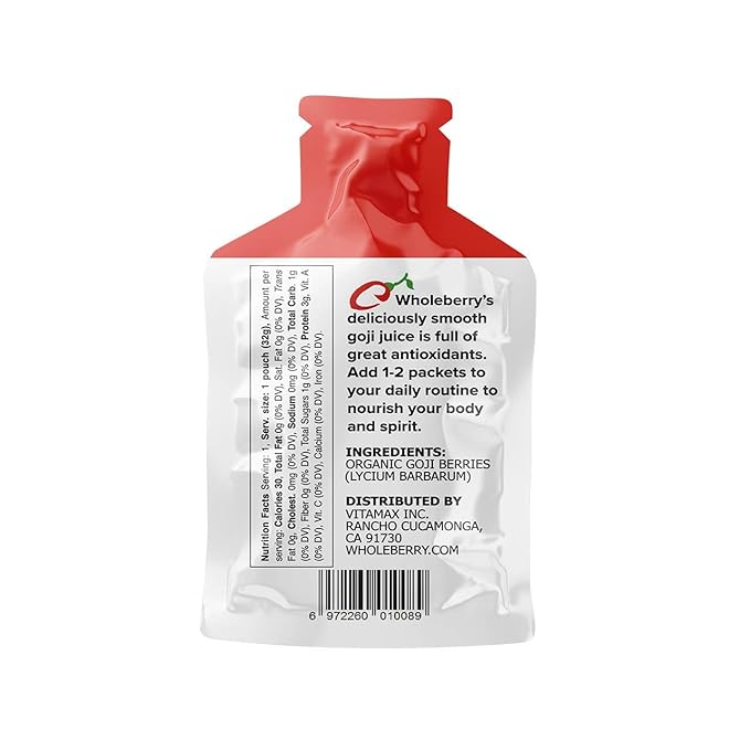 Wholeberry organic wolfberry gouqi Goji (Organic Fresh Goji Juice 12 packs 12 oz)