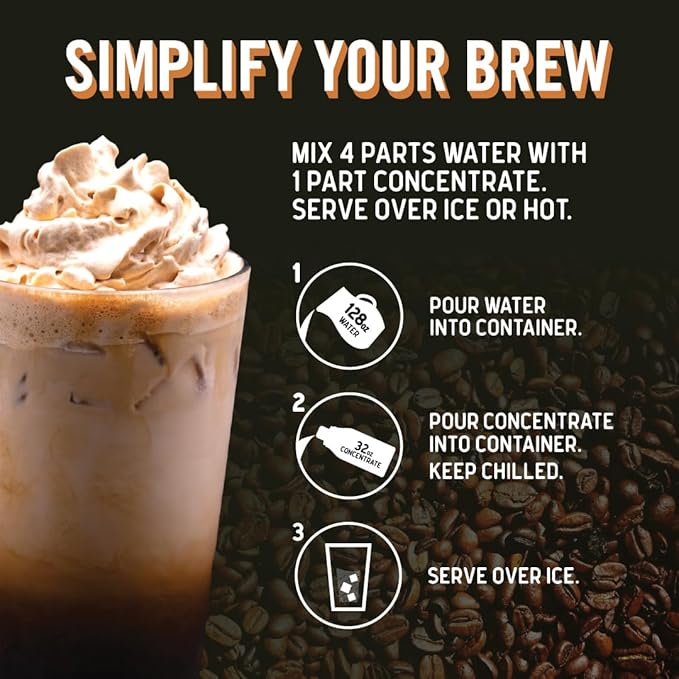 JAVA HOUSE Cold Brew Coffee Decaf Colombian 4:1 Liquid Concentrate 32 Ounce Bottle