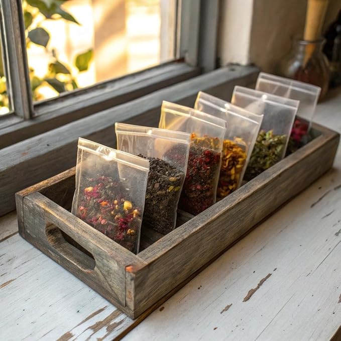 Tiesta Tea - Favorites Starter Sampler Dry Flight Set Loose Leaf High to No Caffeine Makes Hot &amp Iced Assorted Tea Sets with Herbal Black Fruit Blends &amp More 8 Resealable Sample Pouches
