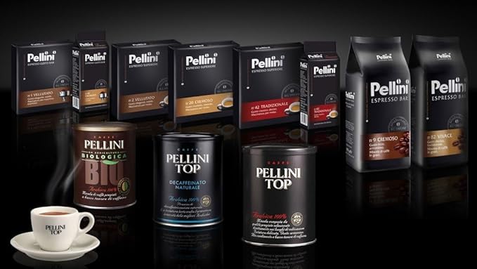 Pellini: Cremoso (Creamy) Roasted Ground Coffee for Espresso Machine 8.8 Ounce (250gr) Packages (Pack of 4) [ Italian Import ]