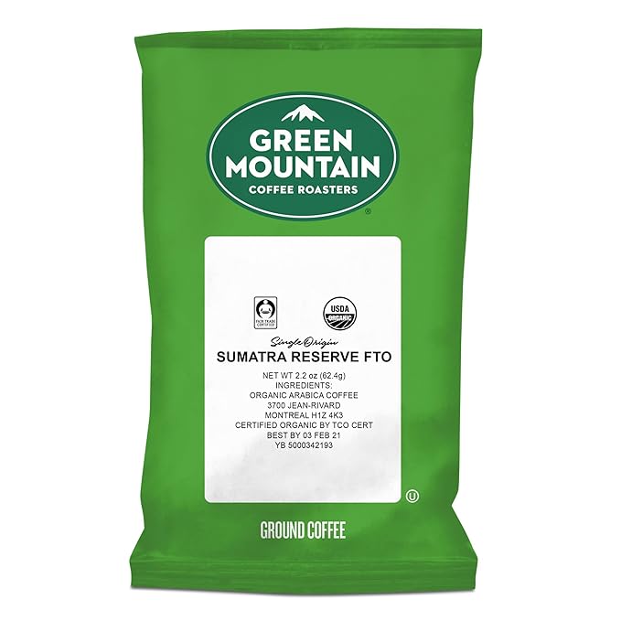 Green Mountain Coffee Roasters Sumatra Reserve FTO Keurig Fractional Packs 50 Count 2.2 oz