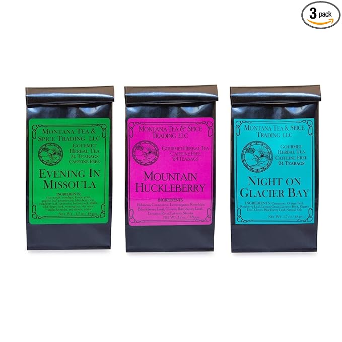 Evening in Missoula Tea Combo Pack - Evening in Missoula Mountain Huckleberry and Night on Glacier Bay