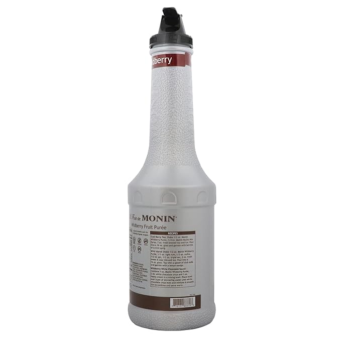 Monin - Wildberry Purée Rich Berry Flavor Great for Teas Sodas Cocktails &amp More Natural Flavors No Artificial Sweeteners or Ingredients Gluten-Free Vegan Non-GMO Clean Label (1 Liter)