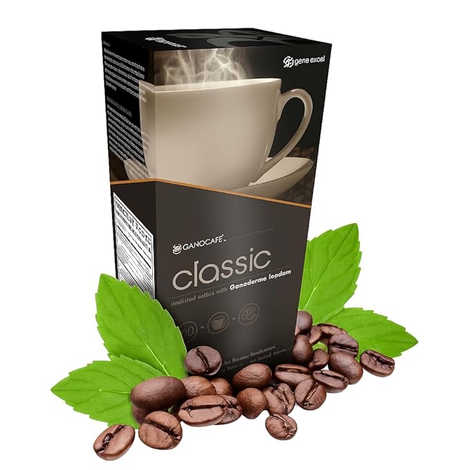 Ganoderma Lucidum Classic Black Coffee – 20 Sachets | Instant Reishi Mushroom Coffee | Sugar-Free Smooth &amp Bold Flavor | Herbal Coffee Drink