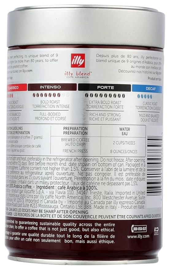 illy Caffe Scuro Drip Grind (Dark Roast Brown Band) 8.8-Ounce Tins (Pack of 3)