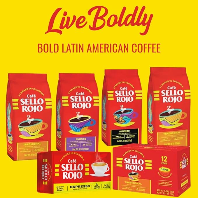 Sello Rojo Fuerte Dark Roast Ground Coffee 10 oz (Pack of 6)